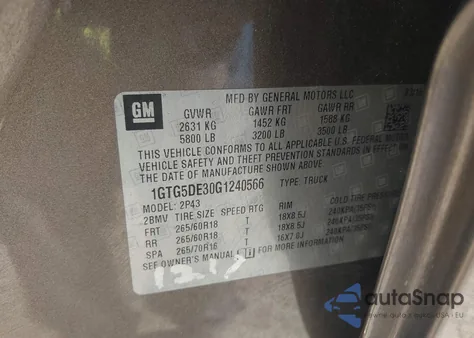 2016 GMC Canyon Slt z USA, uszkodzony, nr VIN 1GTG5DE30G1240566